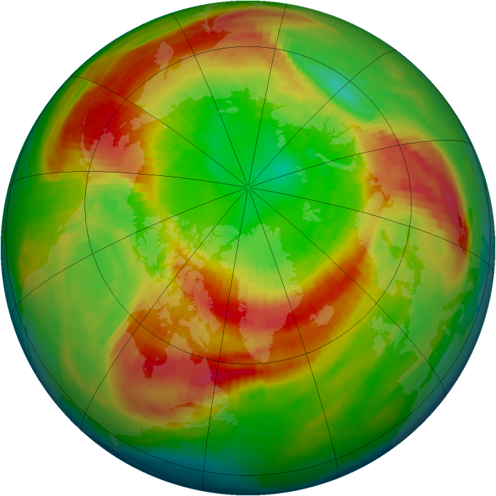 Arctic ozone map for 04 March 1990